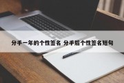 分手一年的个性签名 分手后个性签名短句